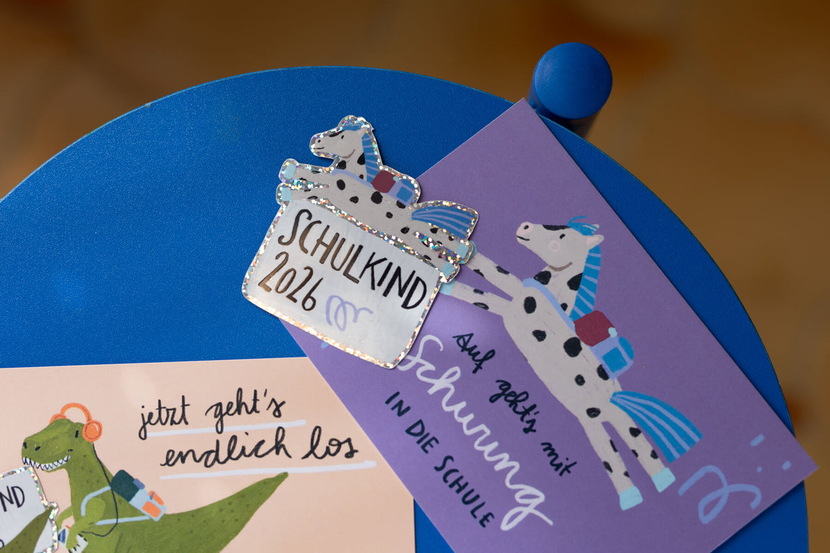 Glitzersticker - Schulkind - Pferd
