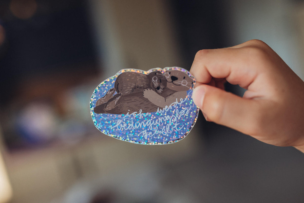 Glitzersticker - Otter - ich werde bedingungslos geliebt