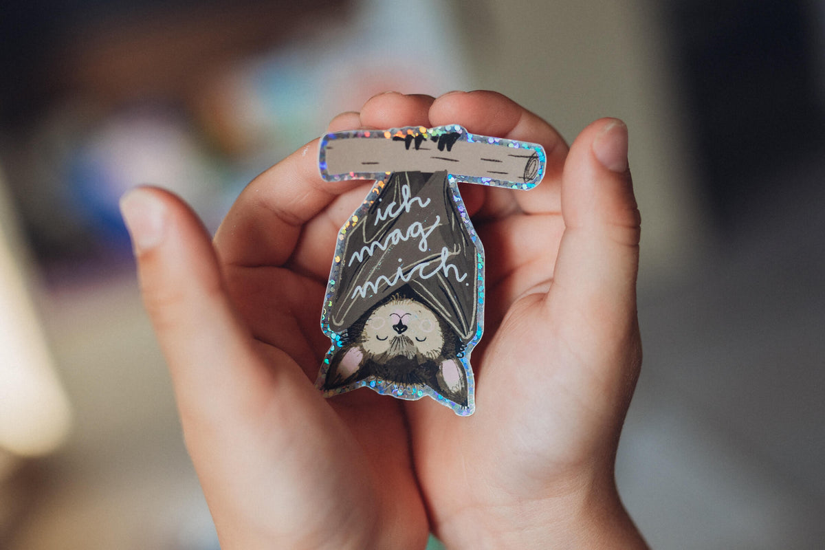 Glitzersticker - Fledermaus - Ich mag mich