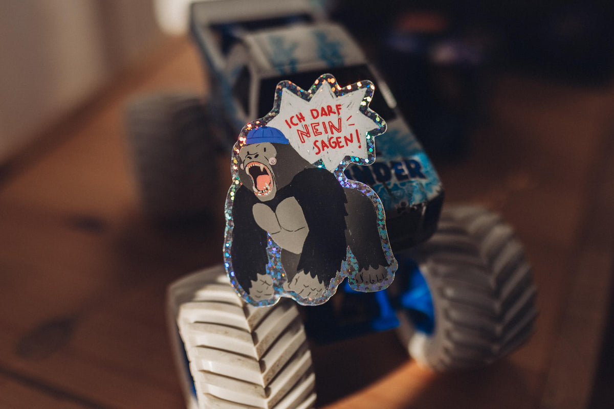 Glitzersticker - Gorilla - Ich darf Nein sagen