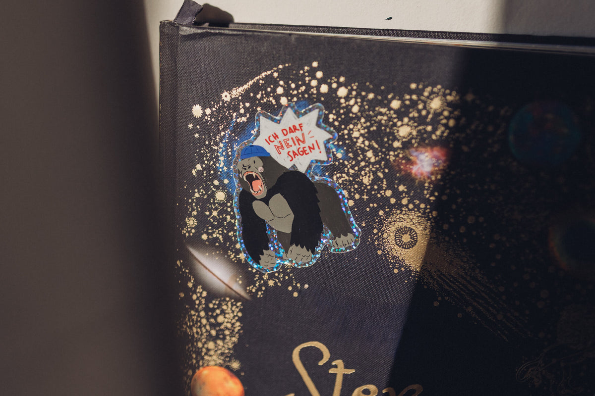 Glitzersticker - Gorilla - Ich darf Nein sagen