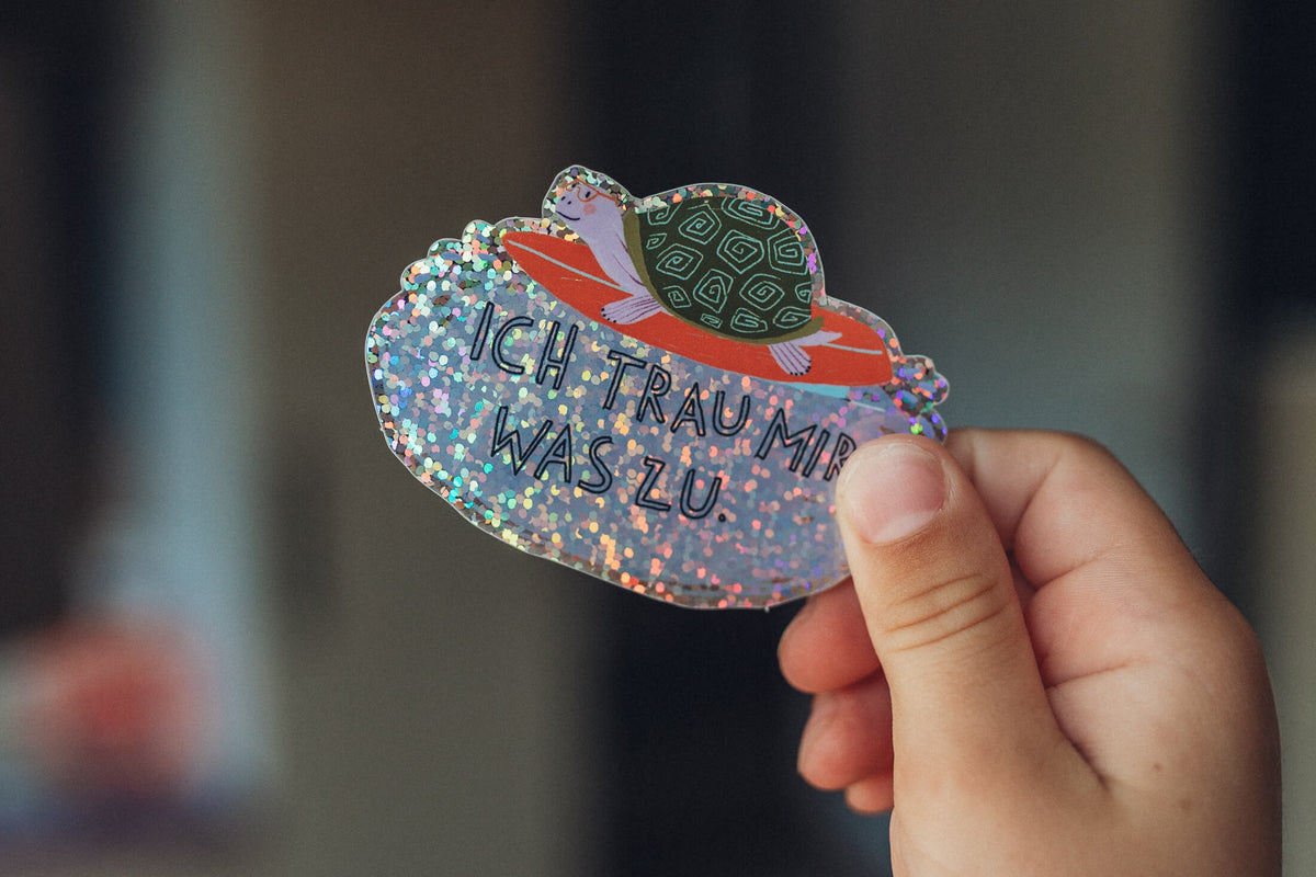 Glitzersticker - Schildkröte - Ich trau mir was zu