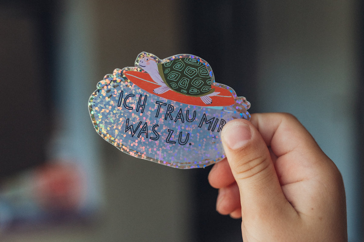 Glitzersticker - Schildkröte - Ich trau mir was zu
