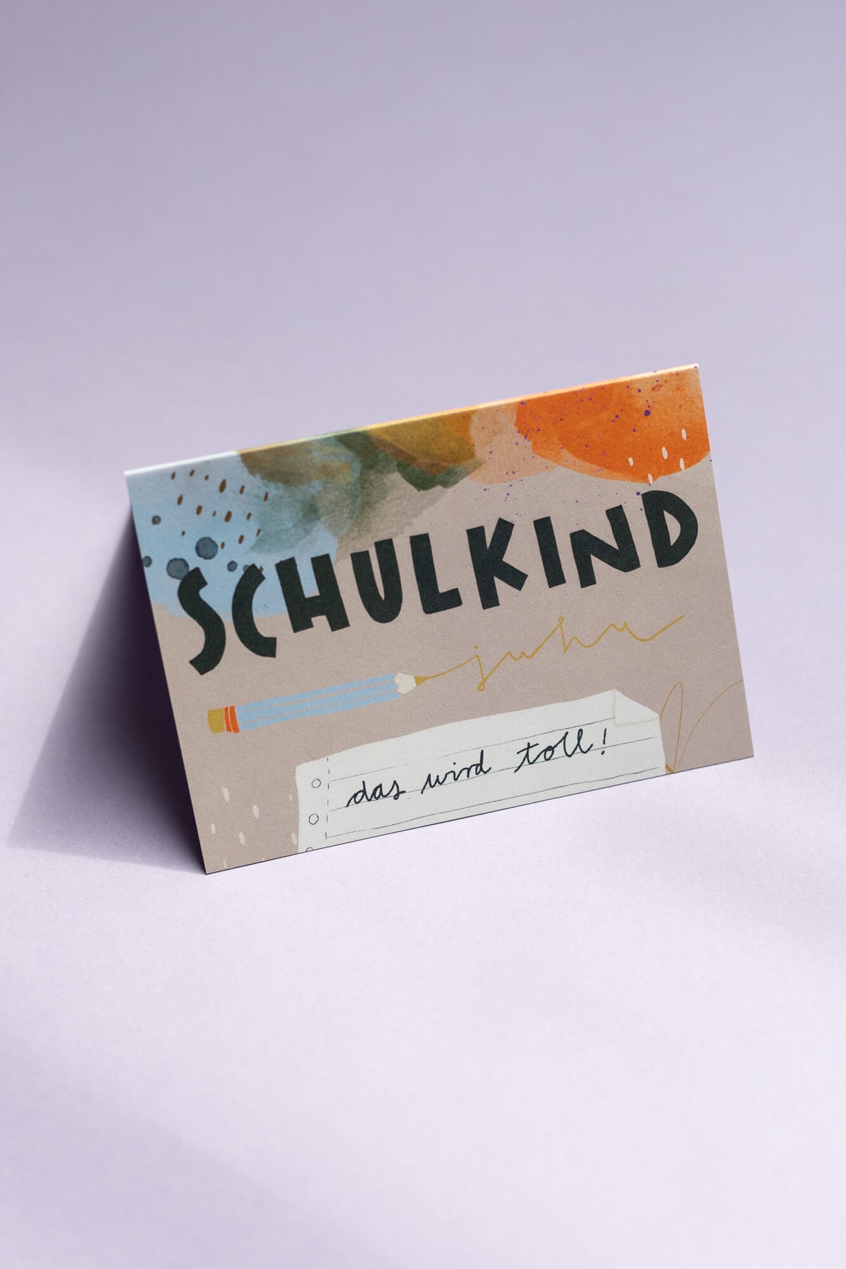 Klappkarte - Schulkind Watercolor