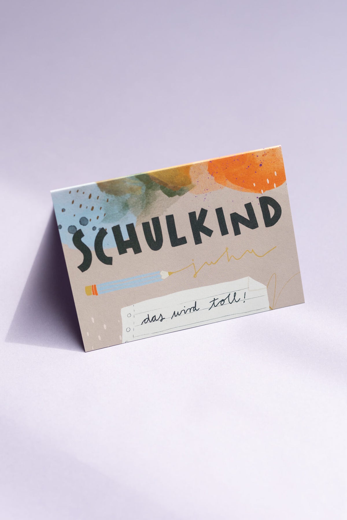 Klappkarte - Schulkind Watercolor