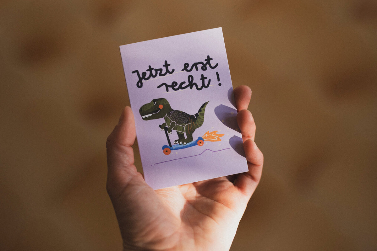 Jetzt erst recht Kraftkärtchen - Din A7 Klappkarte mit Bügelbild