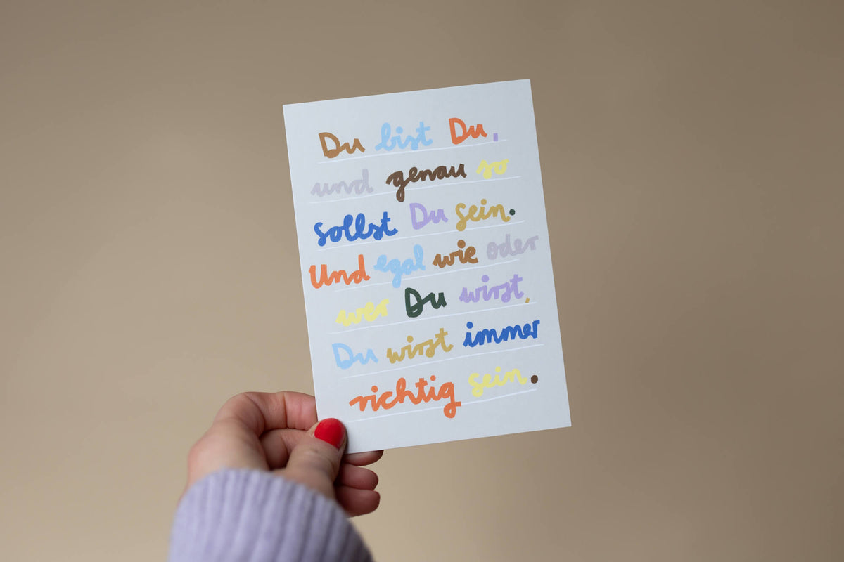 graviertes Holzkästchen für Kinder - Du bist Du + passende Karte