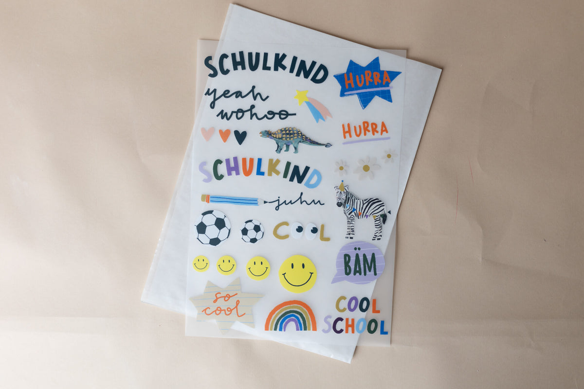 Bügelbilder Schulkind Set Fußball - A4 Bogen