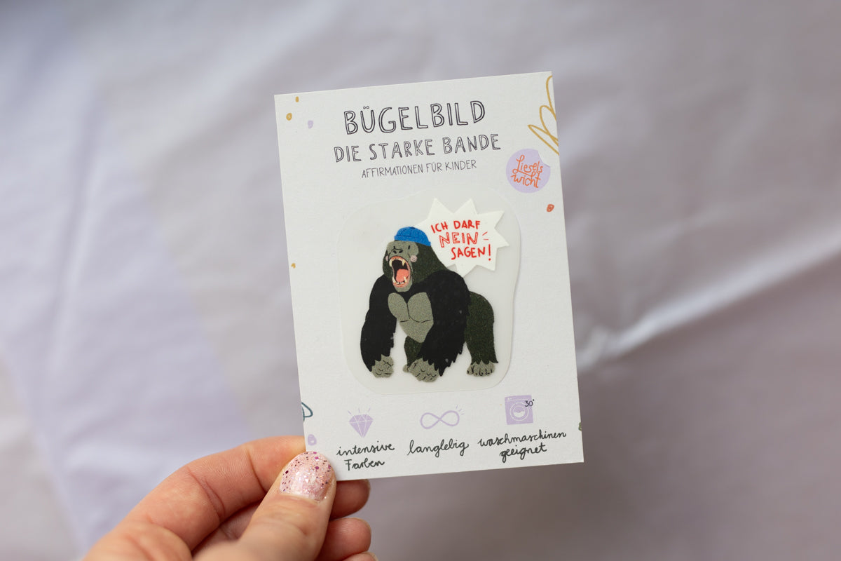 Mini Bügelbild - Gorilla - Die starke Bande