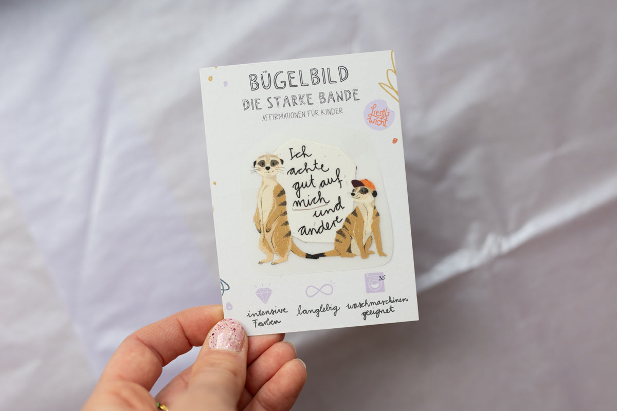 Mini Bügelbild - Erdmännchen - Die starke Bande
