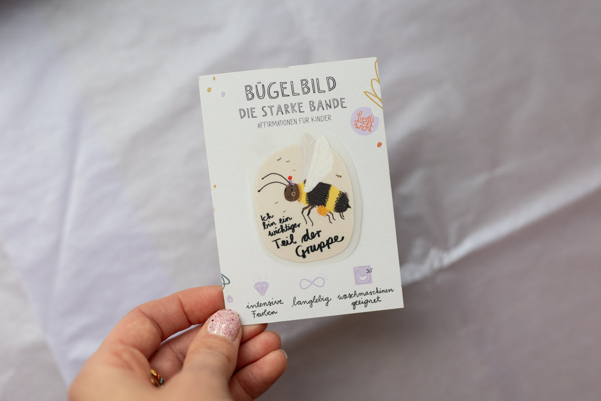 Mini Bügelbild - Biene - Die starke Bande