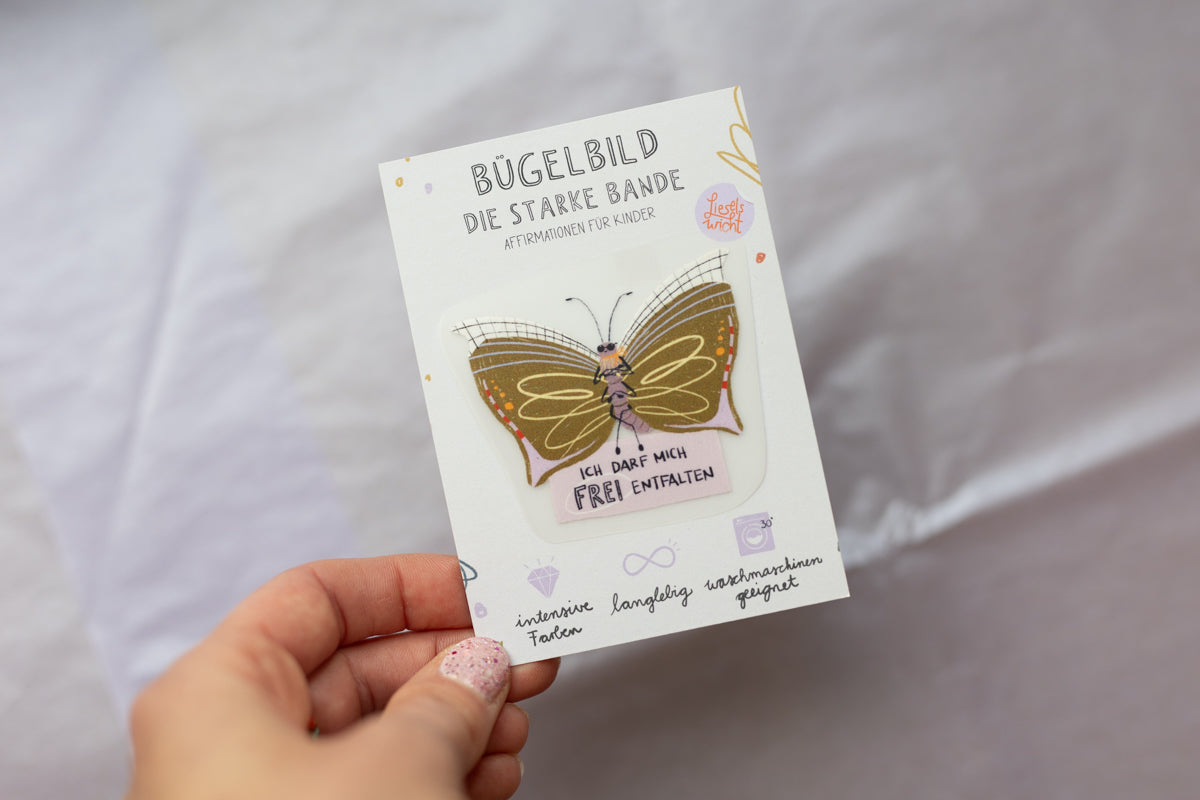 Mini Bügelbild - Schmetterling - Die starke Bande