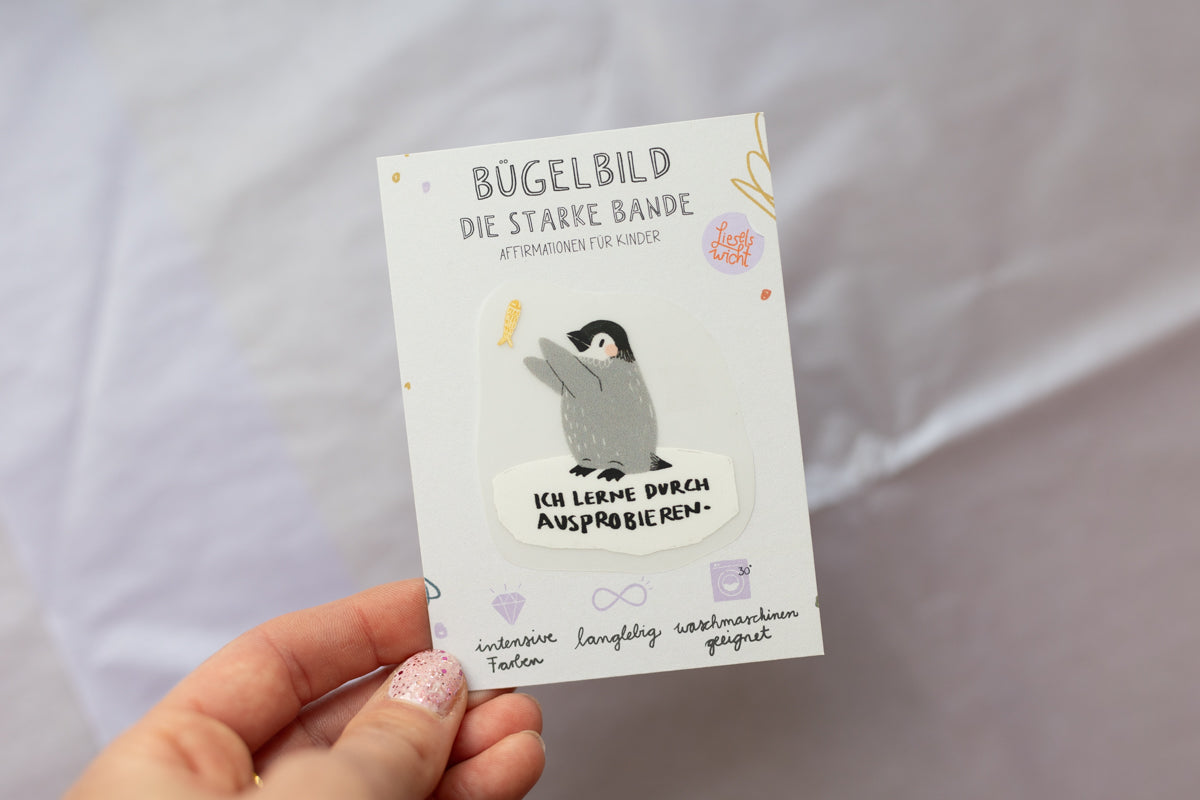 Mini Bügelbild - Pinguin - Die starke Bande