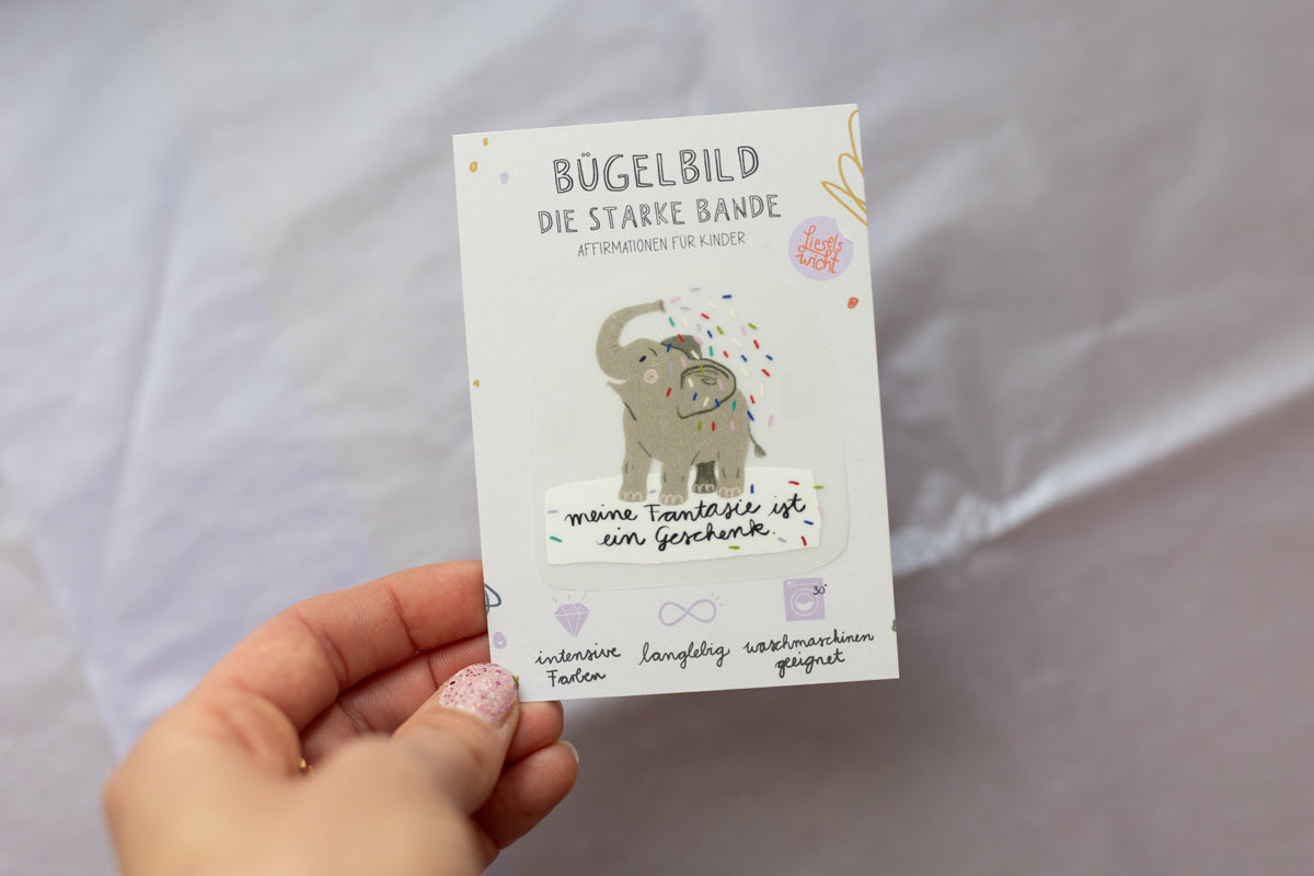 Mini Bügelbild - Elefant - Die starke Bande