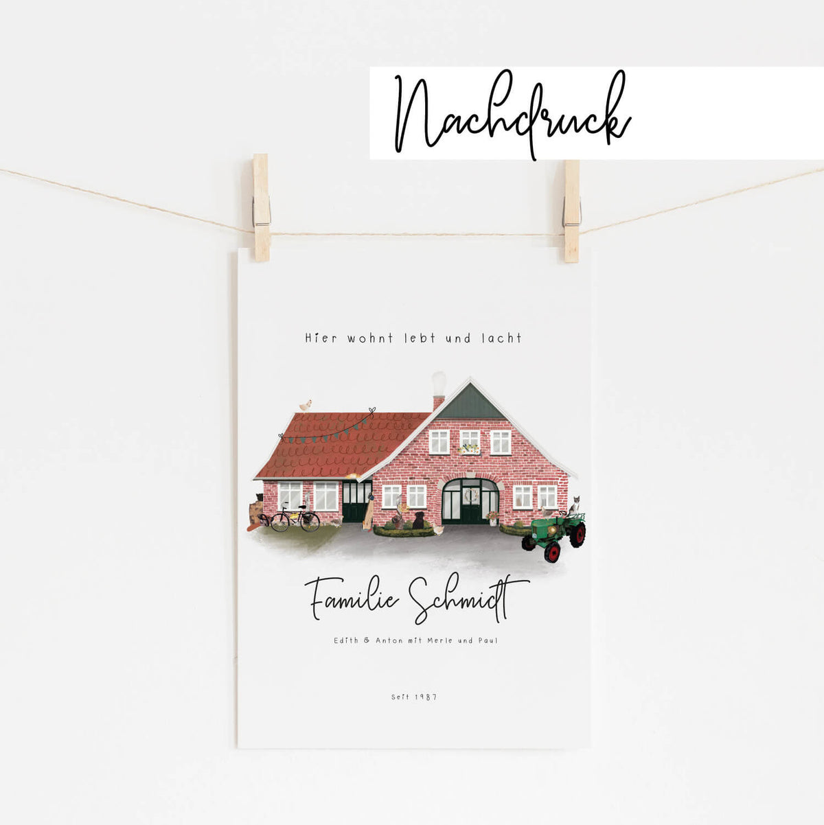 Hausillustration – Nachdruck A4