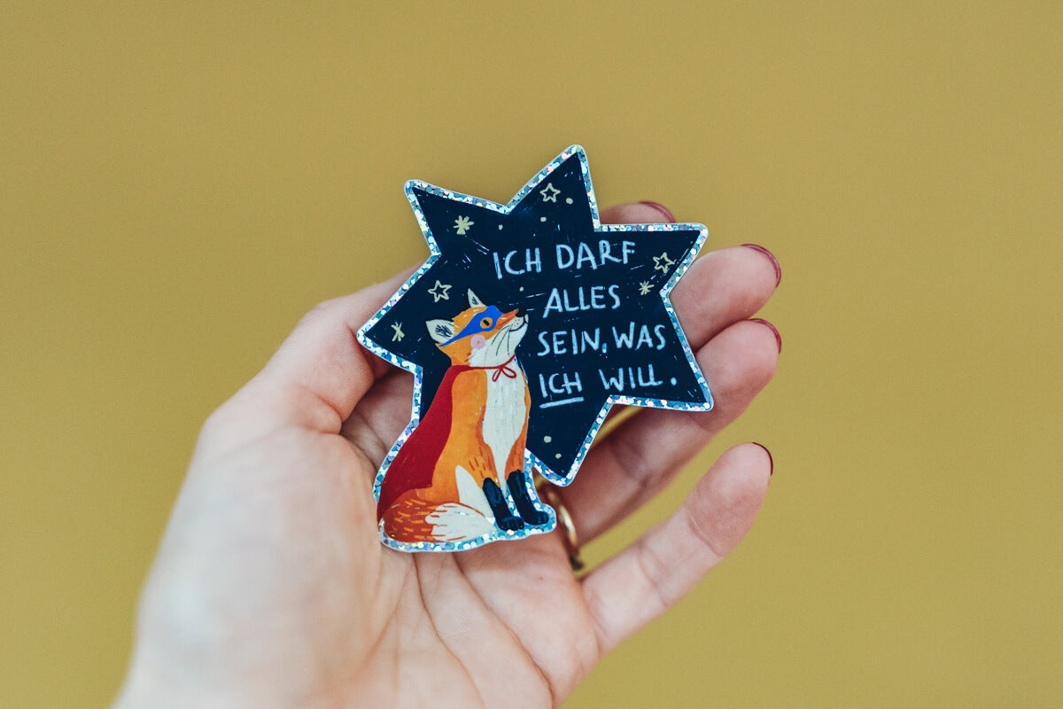 Glitzersticker - Fuchs - Ich darf alles sein
