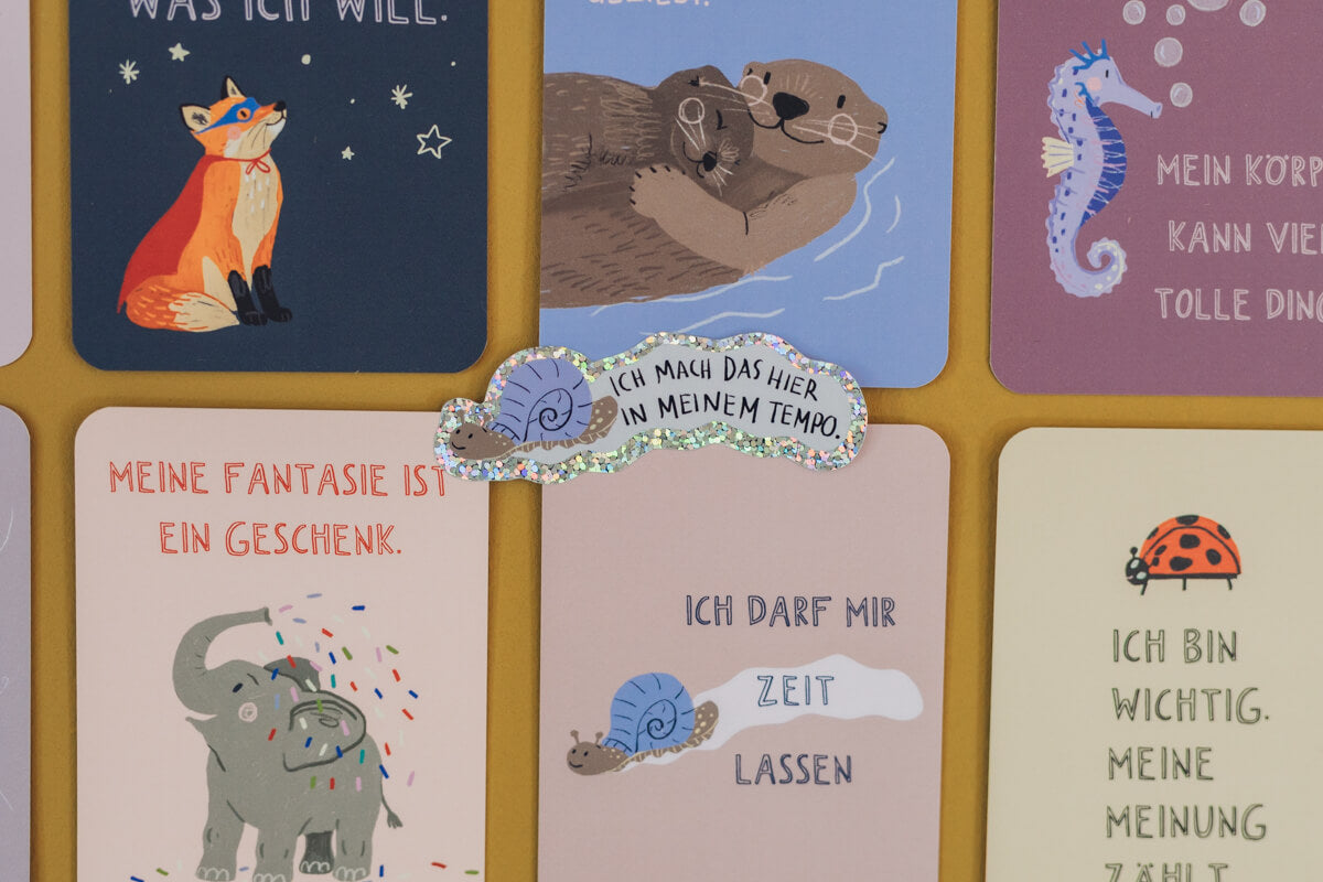 Glitzersticker - Schnecke - in meinem Tempo