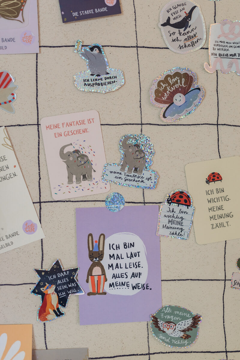 Glitzersticker - Wal - Ich glaube fest an mich