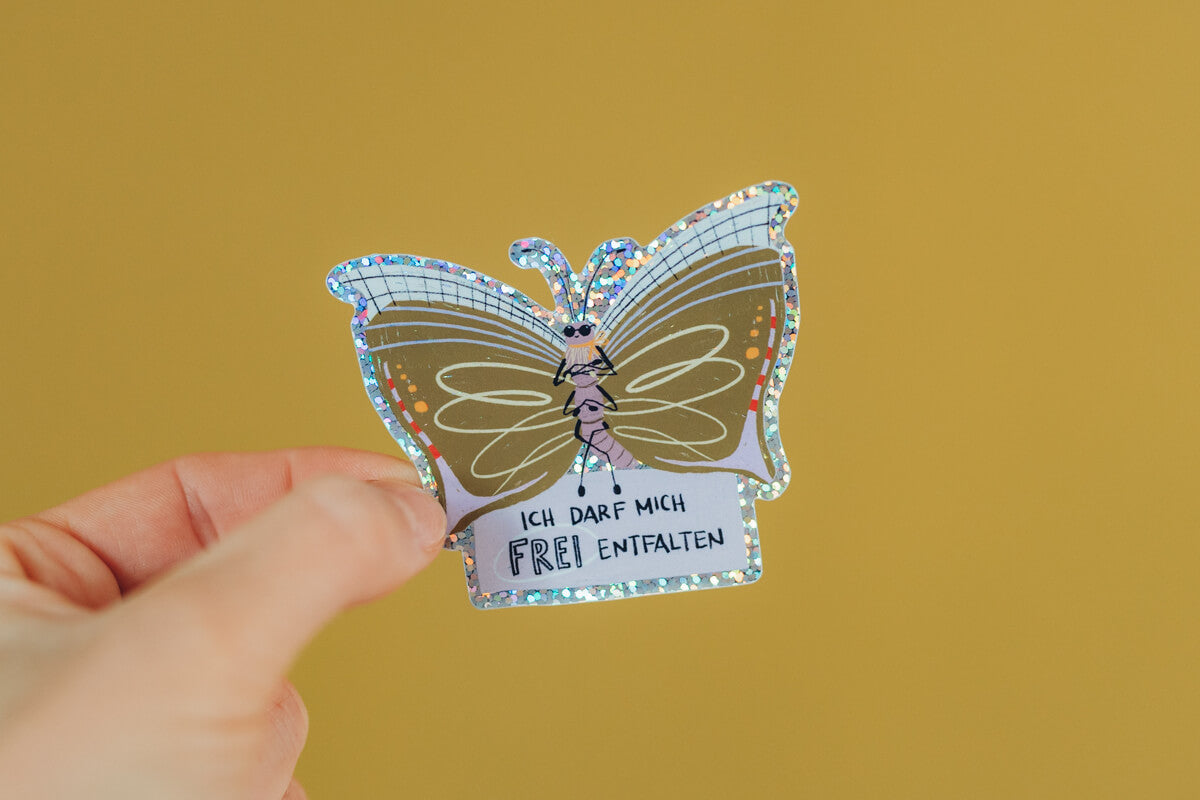 Glitzersticker - Schmetterling - frei entfalten