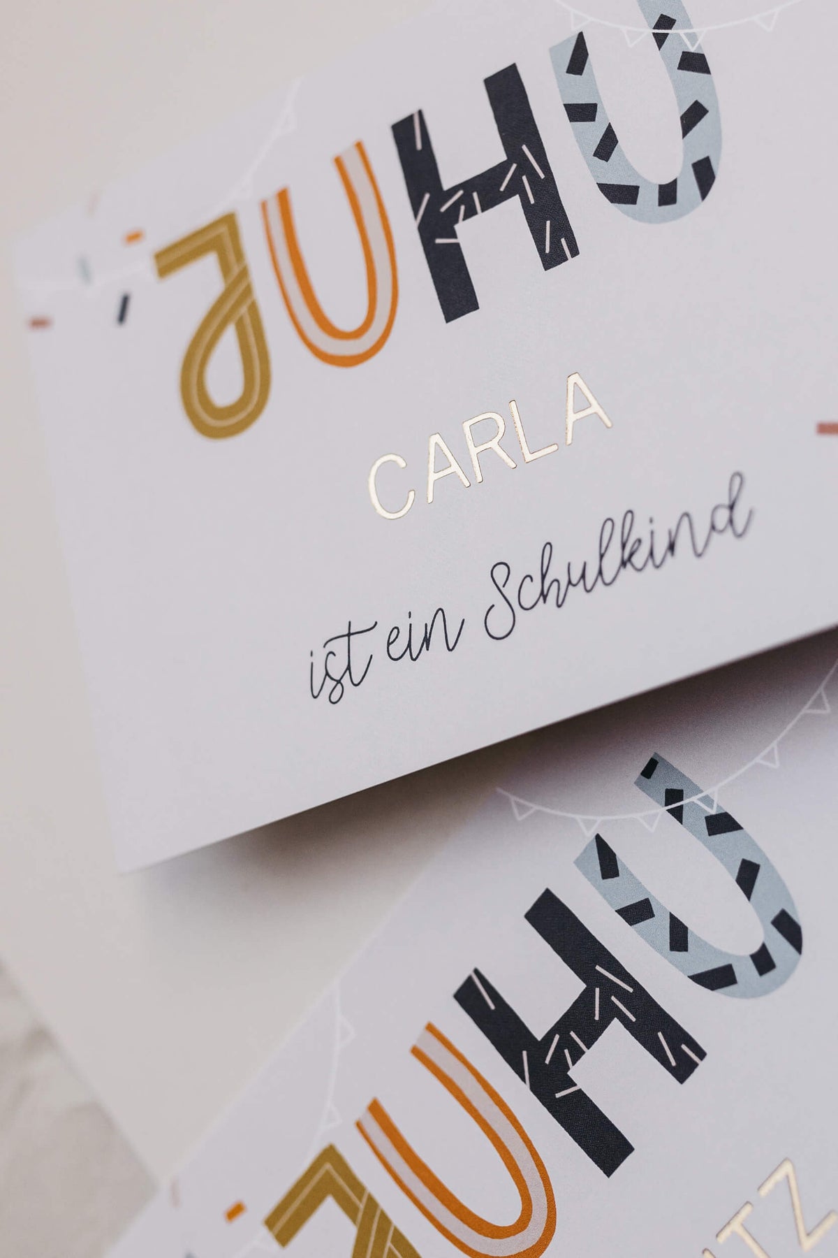 Prägekarte - Juhu Schulkind - personalisiert