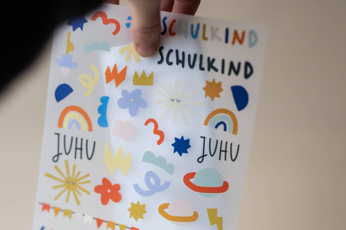 Bügelbilder - Schulkindsocken - Woogie