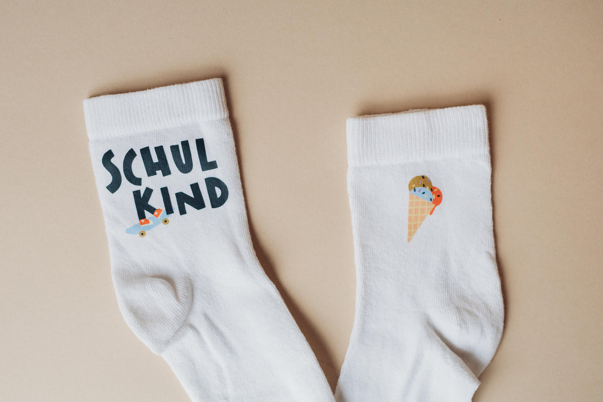 Bügelbilder - Schulkindsocken - Wohoo