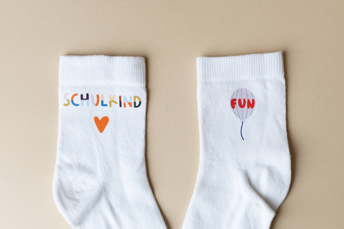 Bügelbilder - Schulkindsocken - Wohoo