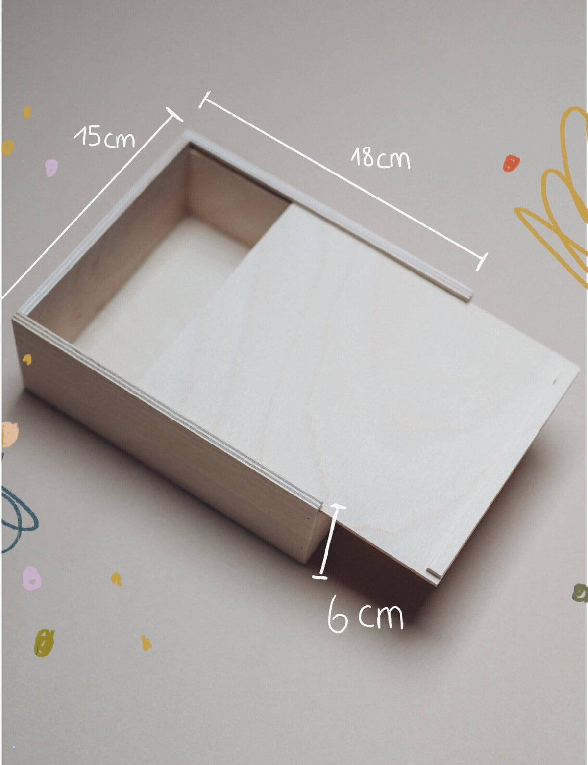 graviertes Holzkästchen für Kinder - Flausen + passende Karte