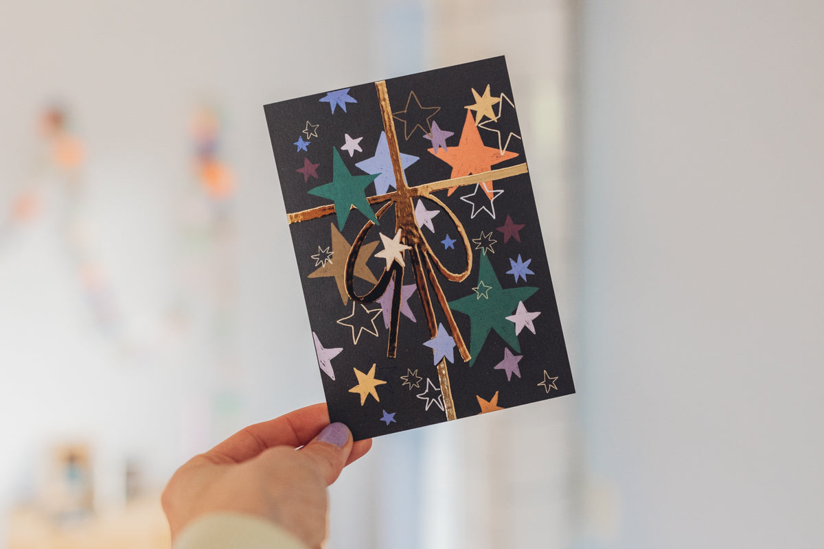 Weihnachtskarte - Geschenk Schleife