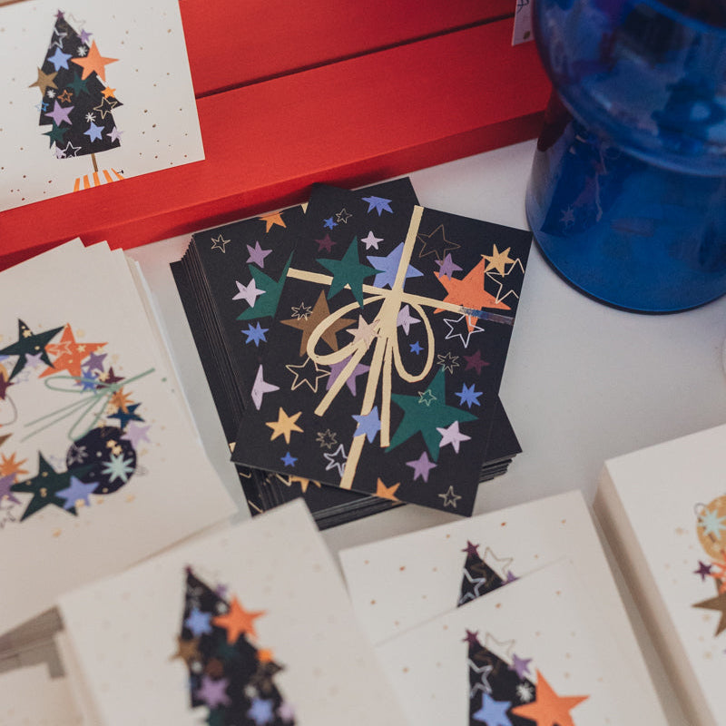 Weihnachtskarte - Geschenk Schleife