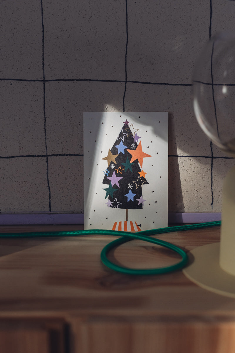 Weihnachtskarte - Tannenbaum Sterne