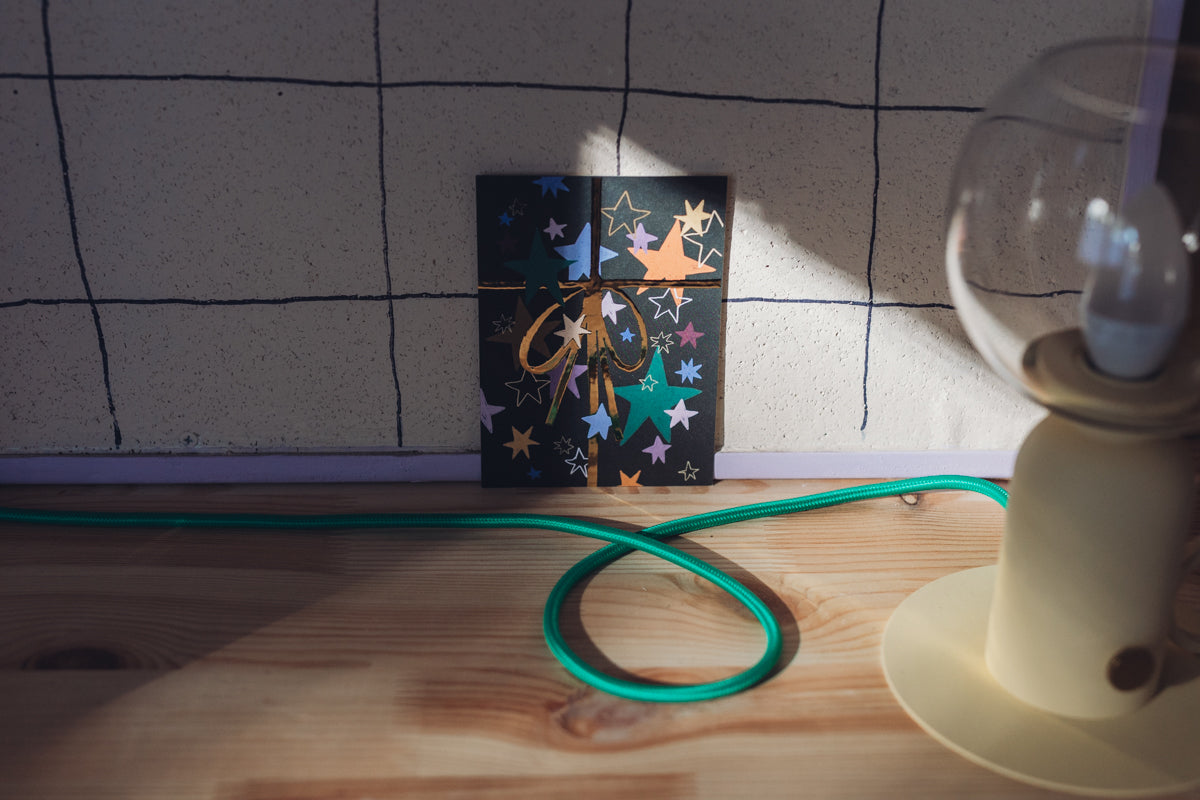 Weihnachtskarte - Geschenk Schleife