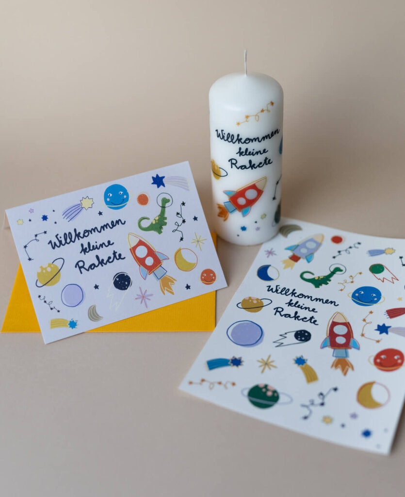Geschenkeset Willkommen kleine Rakete