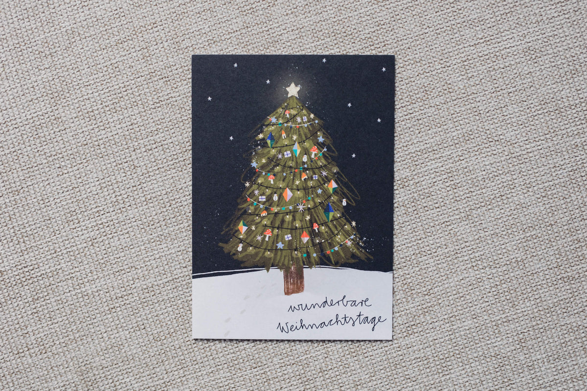 Weihnachtskarte - geschmückter Weihnachtsbaum
