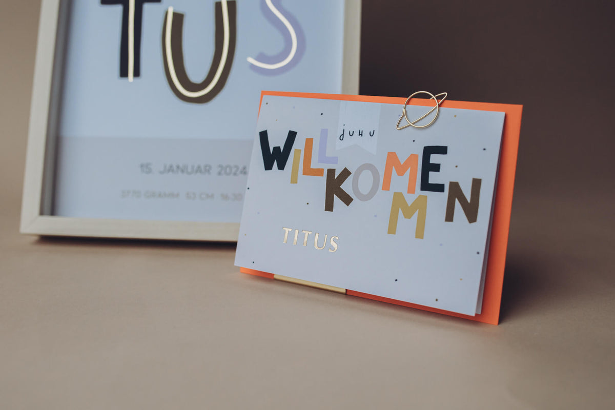 Klappkarte - Willkommen personalisiert