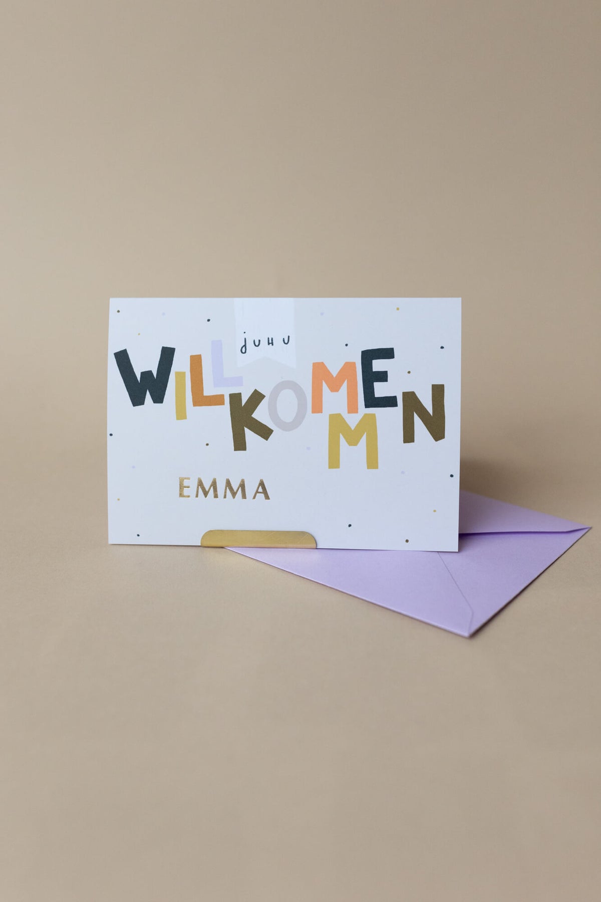 Klappkarte - Willkommen personalisiert