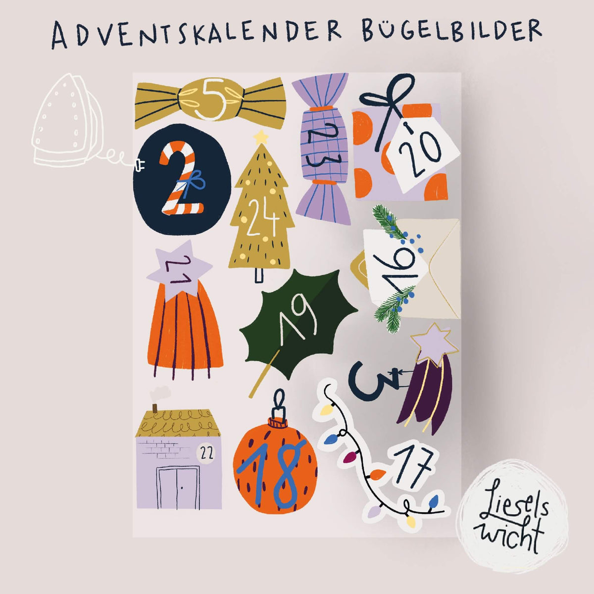 Bügelbilderset für den Adventskalender