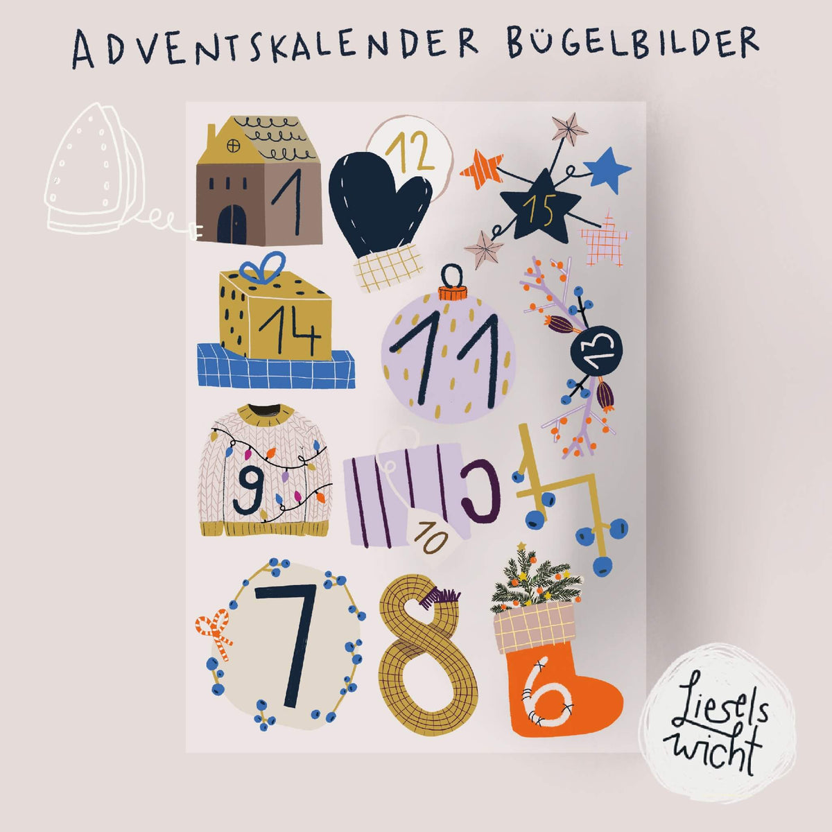 Bügelbilderset für den Adventskalender