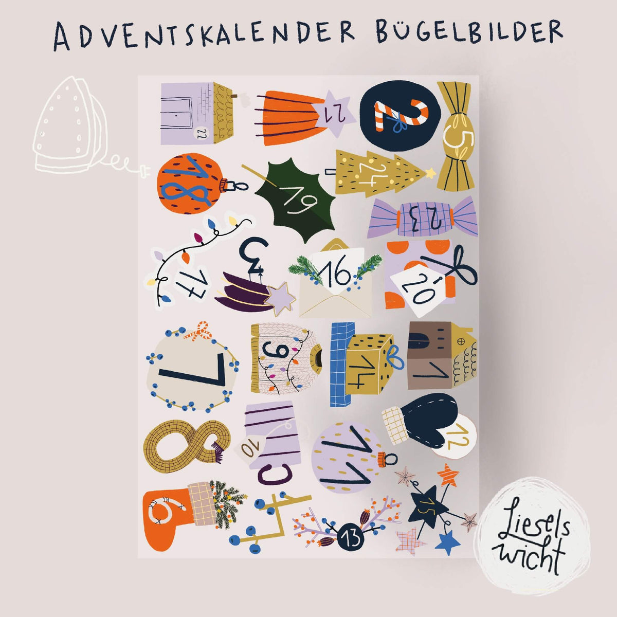 Bügelbilderset für den Adventskalender - mini