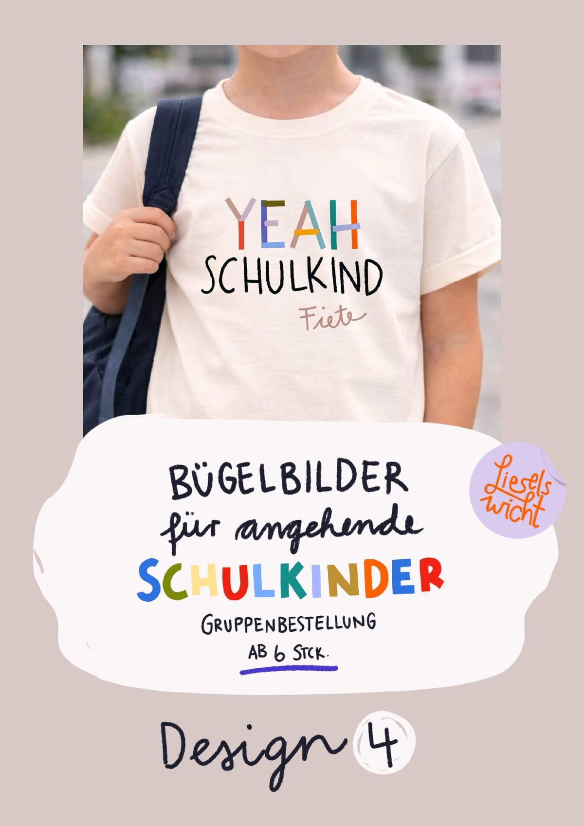 Schulkindbügelbilder Kitaabschluss - individualisierbar - Gruppenbestellung