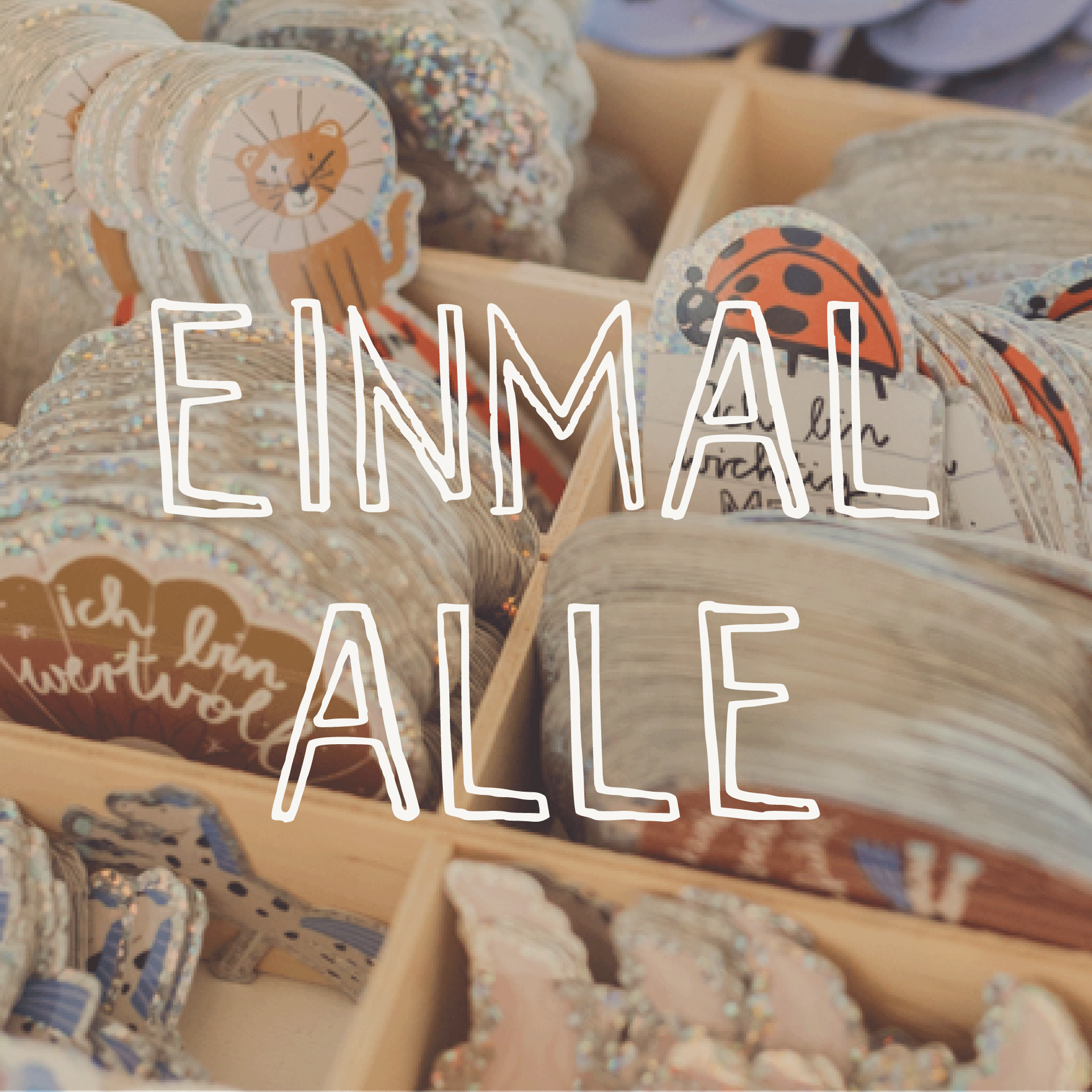 Glitzersticker Set - Einmal Alle - 23 Stck.