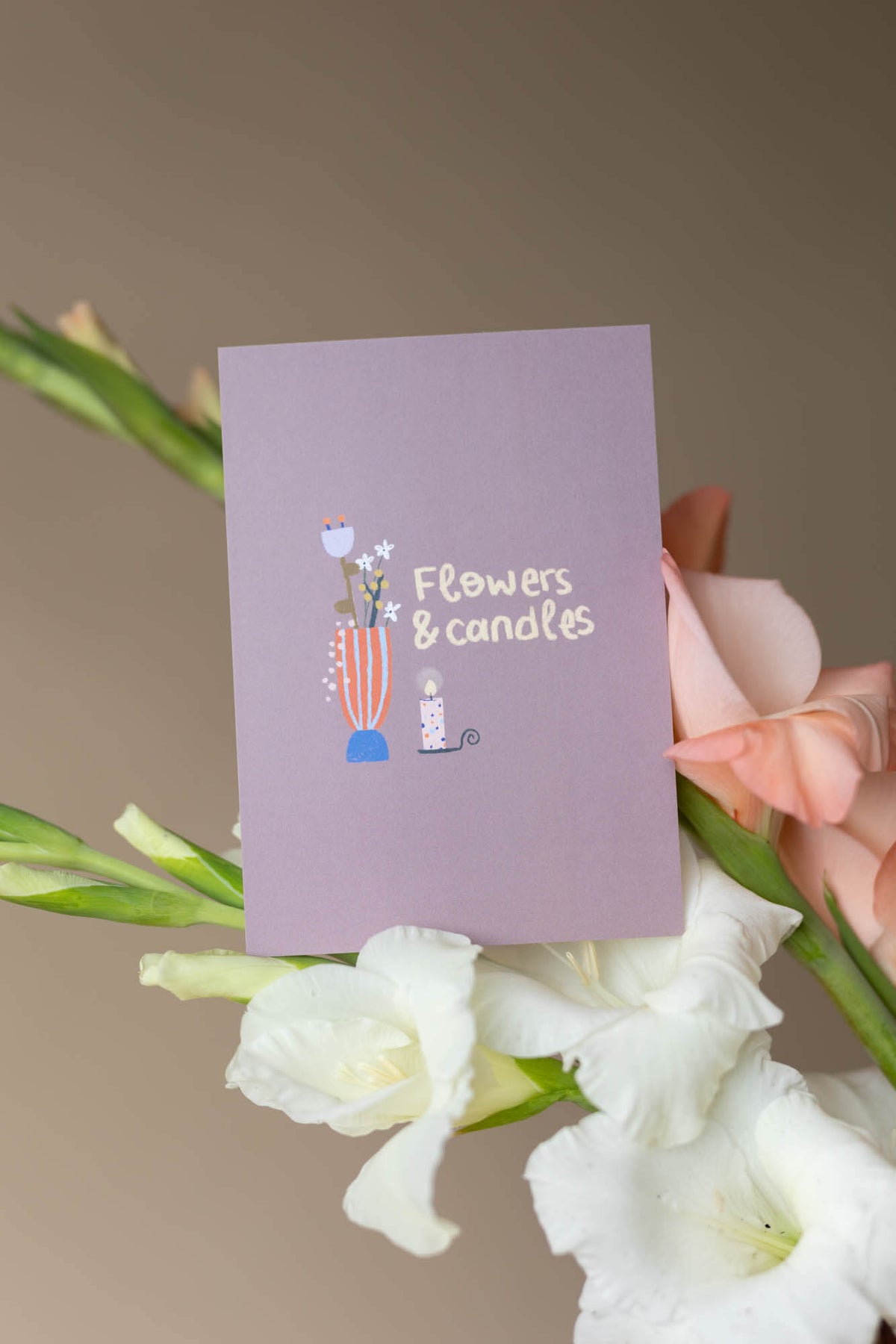 Karte - Flowers & Candles