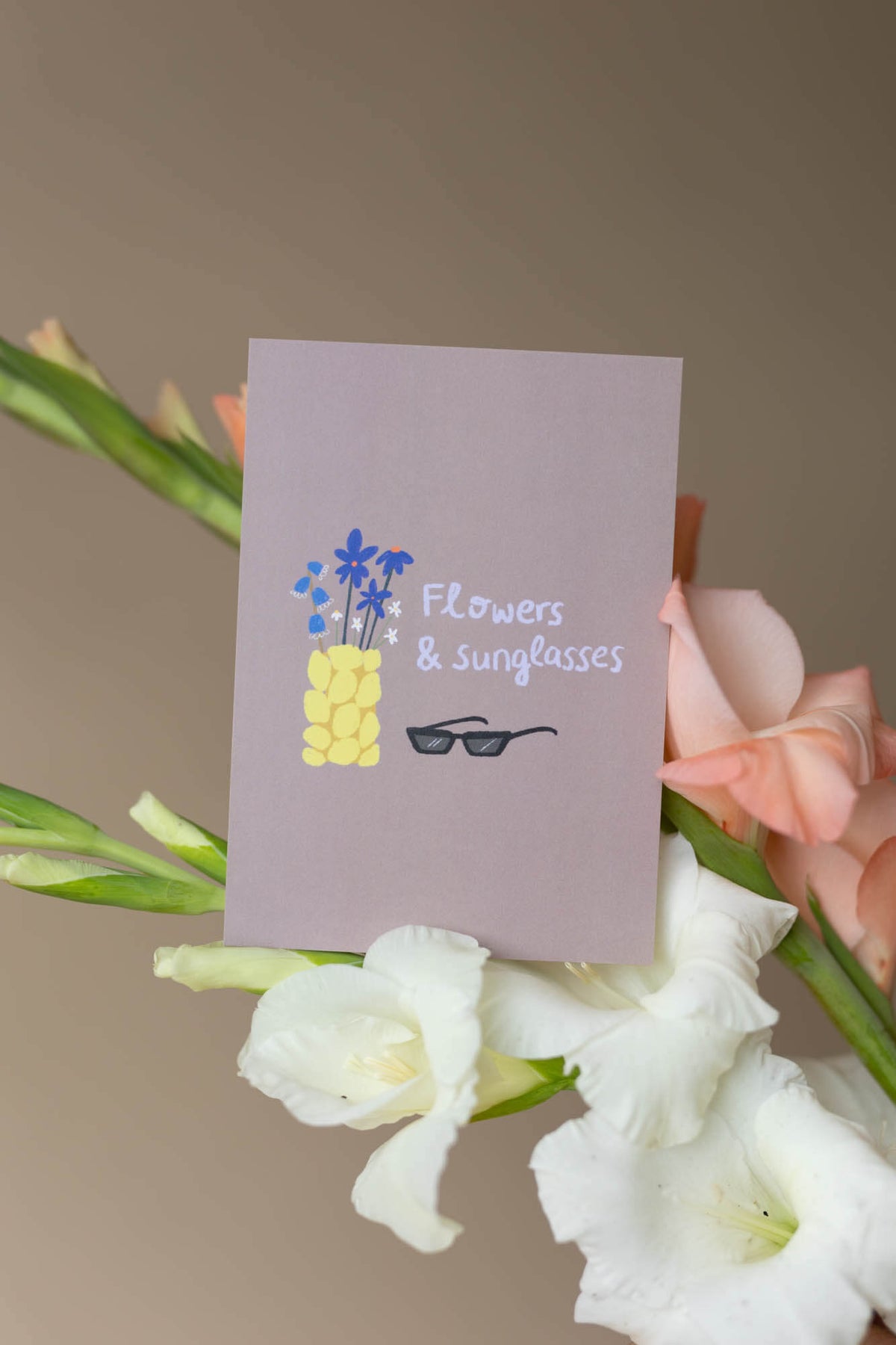Karte - Flowers & sunglasses