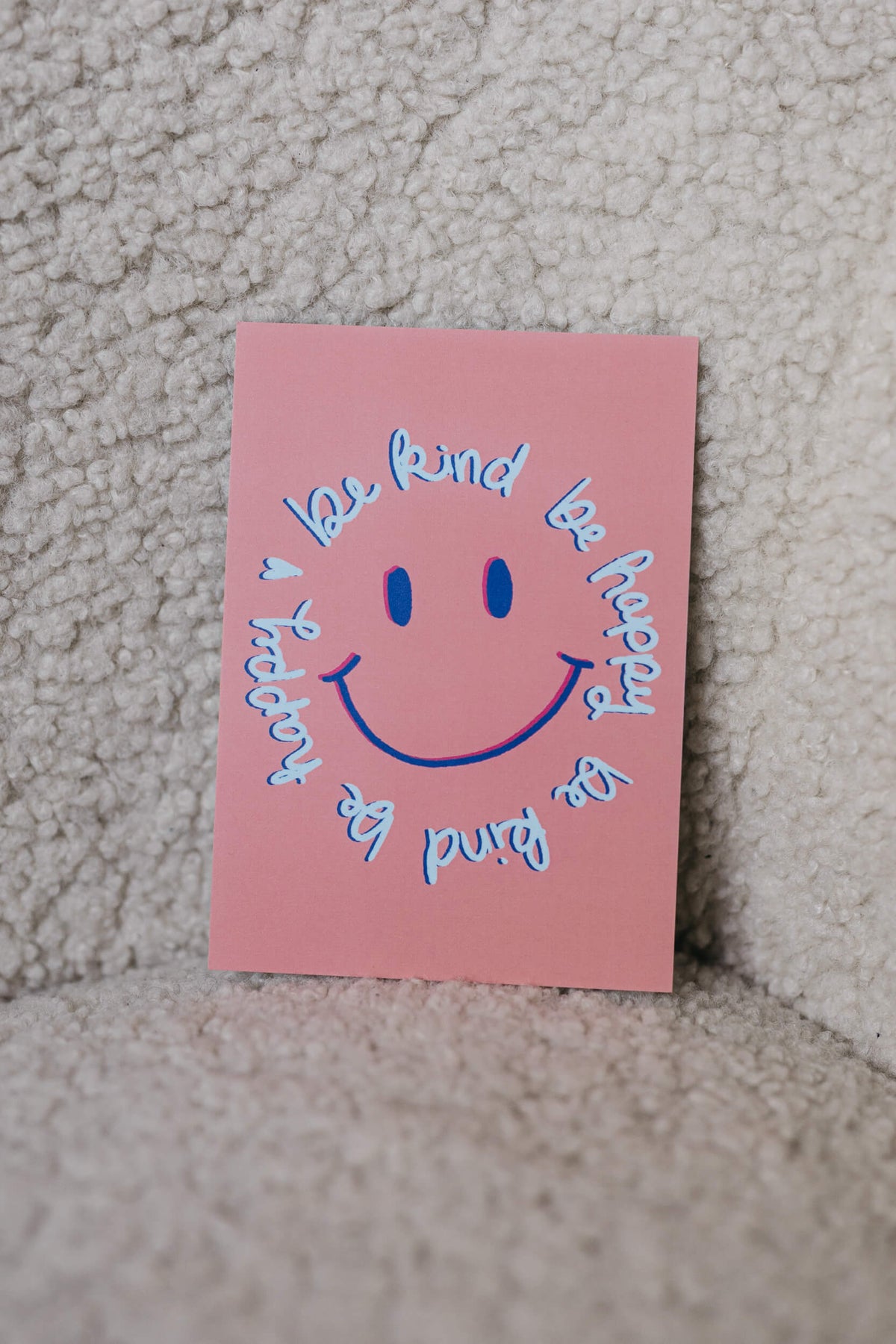 Karte - smiley be kind be happy