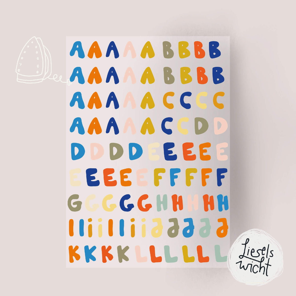 Bügelbuchstaben Kreativset - Woogie + Motivbogen