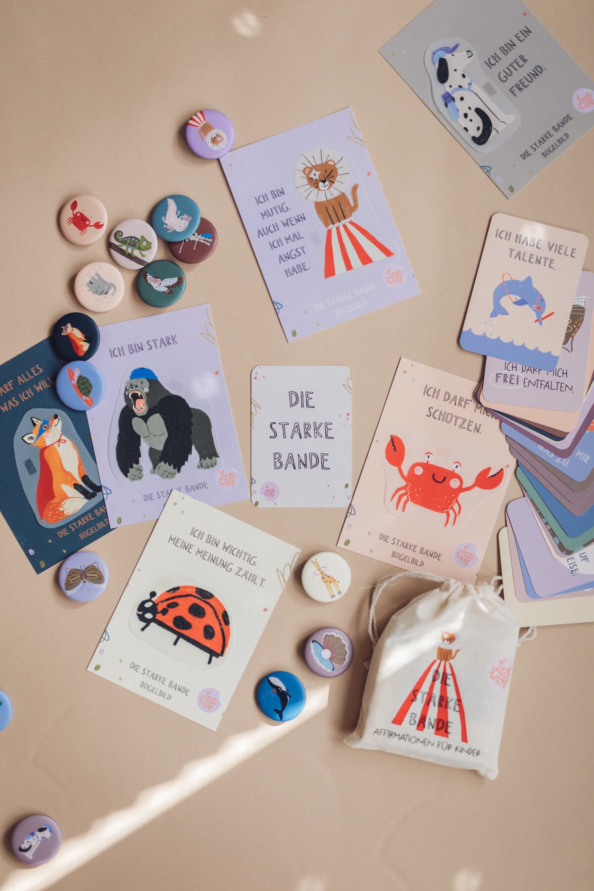 Button mit Affirmation - Delfin - Ich habe viele Talente - die starke Bande