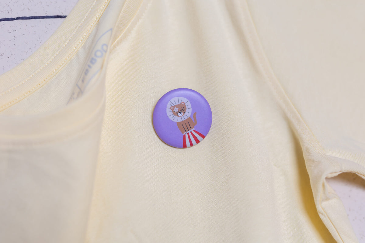 Button mit Affirmation - Löwe - Ich bin mutig - die starke Bande