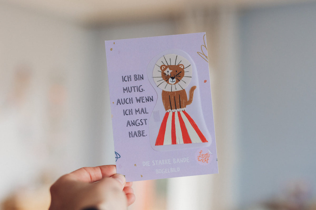 Bügelbild mit Affirmation - Löwe - die starke Bande