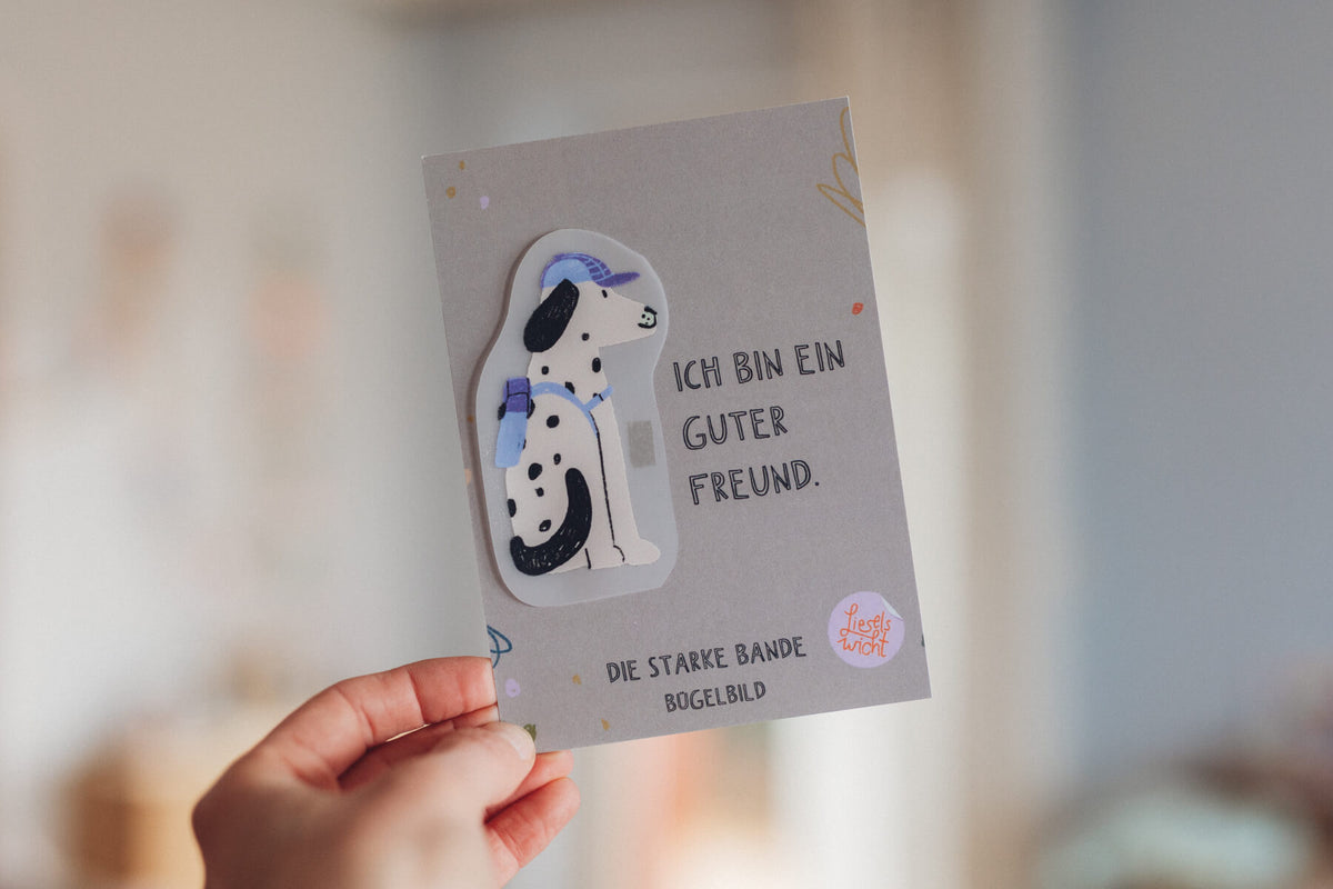 Bügelbild mit Affirmation - Hund - die starke Bande