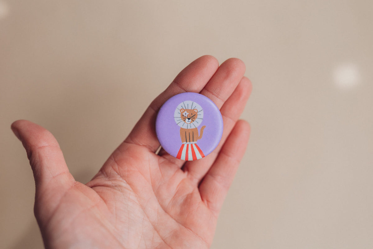 Button mit Affirmation - Löwe - Ich bin mutig - die starke Bande